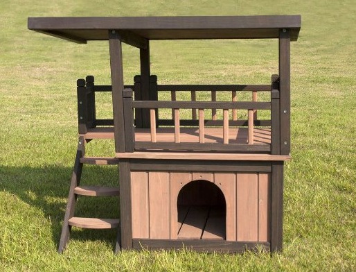 Dúplex para perros de exterior madera maciza - Divine Chien